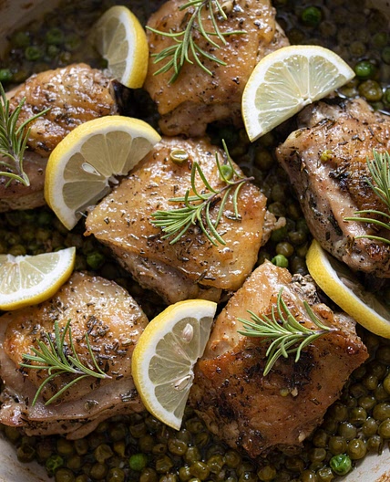 Rosemary, Peas, Lemon Chicken