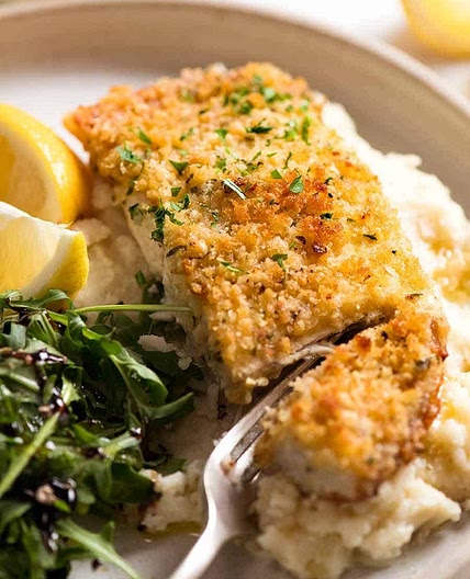 Healthy Parmesan Garlic Crumbed Fish