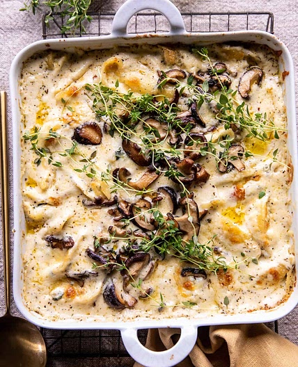Creamy White Wine Mushroom Stuffed Shells