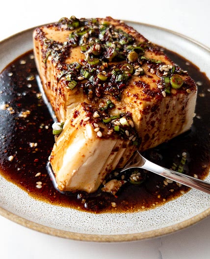Silken Tofu with Sweet Chili Soy Sauce