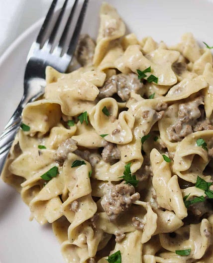 Instant Pot Ground Beef Stroganoff