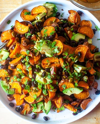 Sweet Potato Salad with Warm Pepita Dressing