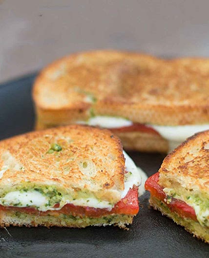 Mozzarella Cheese Sandwich With Roasted Red Pepper