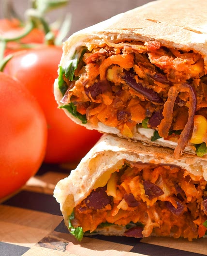 Vegan Spicy Bean Burritos with Cheese
