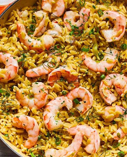 Skillet Shrimp Destin with Orzo Recipe