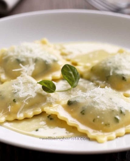 White Kimchi Ravioli Recipe with Parmesan Cream Sauce