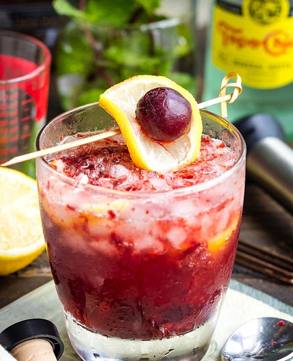 Fizzy Cherry Bourbon Sour