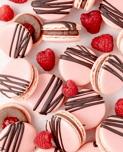 Chocolate Raspberry Macarons with Chambord