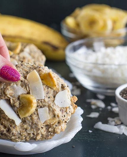 Low FODMAP Banana Coconut Oat Breakfast Cookies