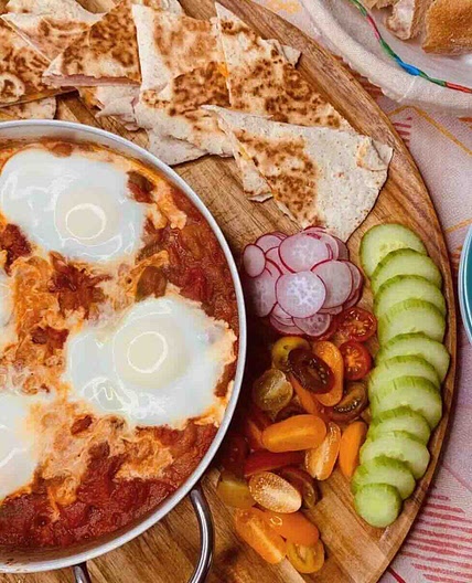 Roasted Peppers Baked Eggs