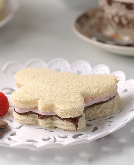 Butterfly Raspberry Fluff and Nutella Tea Sandwiches