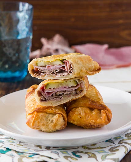 Crispy cuban egg rolls