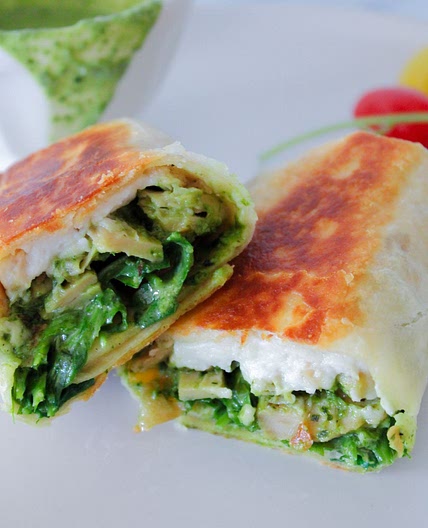 Vegan Chicken Wraps with Pesto Mayo