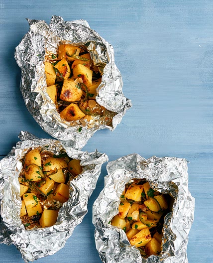 Poblano-Potato Bundles