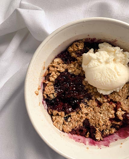 Microwave Berry Crumble