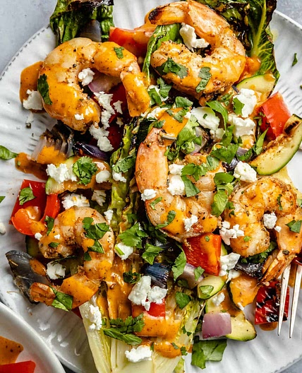 Grilled Shrimp Salad with Chili Lime Dressing