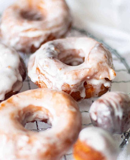 Canned Cinnamon Roll Donuts - Easy Fried Cinnamon Rolls Donut Recipe