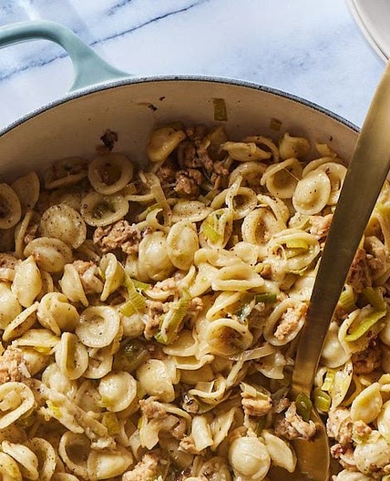 Sausage and Leek Orecchiette