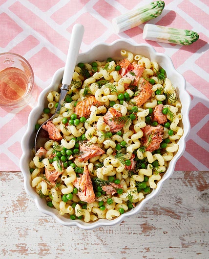 Spring Pasta with Salmon, Peas, and Dill