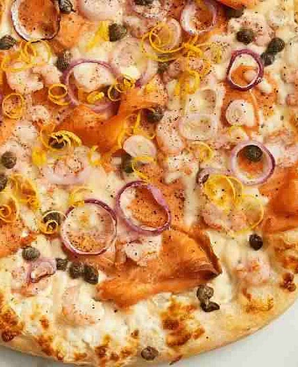 Smoked Salmon and Nordic Shrimp Pizza