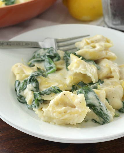 Tortellini with Spinach and Lemon Cream Sauce