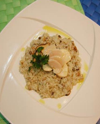 관자와버섯을곁들인리조또