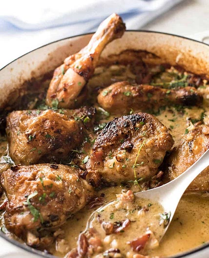Chicken in White Wine Cream Sauce