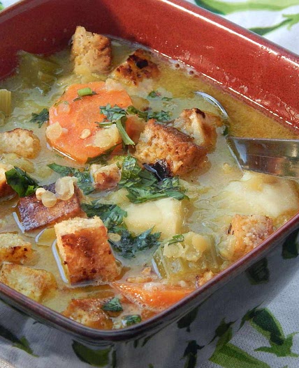 Vegetable Tofu Soup with Lemongrass and Coconut Milk