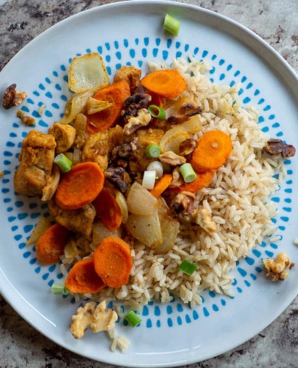 Sheet Pan Cumin Chicken with Carrots and Onions