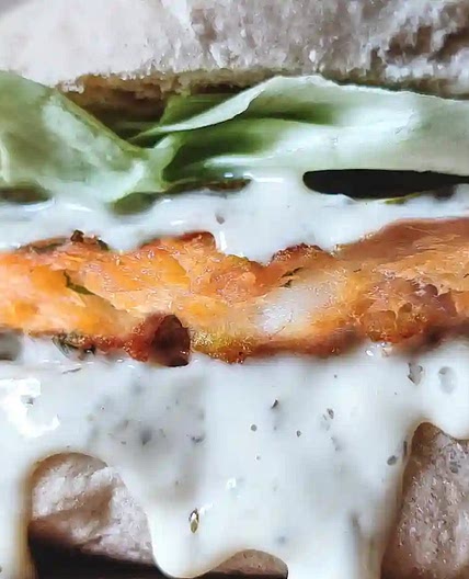Amazing Homemade Salmon Burger with Tartar Sauce