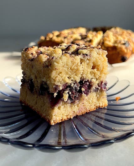 Blueberry Eggnog Coffee Cake