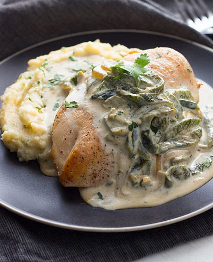 Chicken with Poblano Peppers and Cream