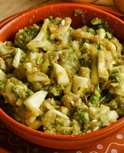 Roasted Brinjal Cucumber Chutney