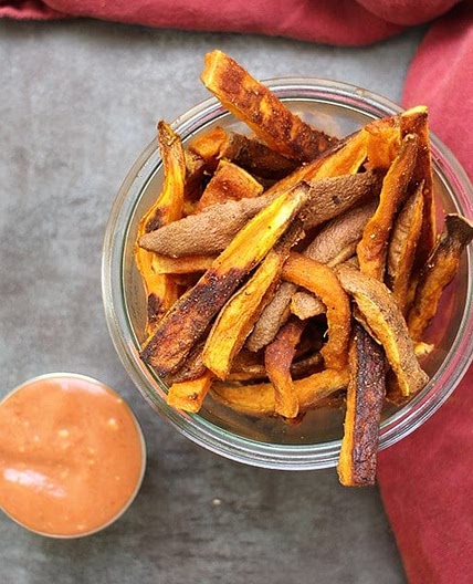 Curried sweet potato oven fries recipe