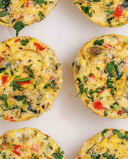 Spinach + Mushroom Egg Muffins