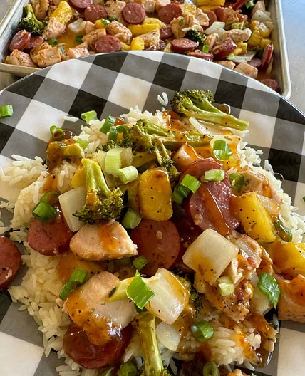 Sweet Onion Teriyaki Sheet Pan Meal