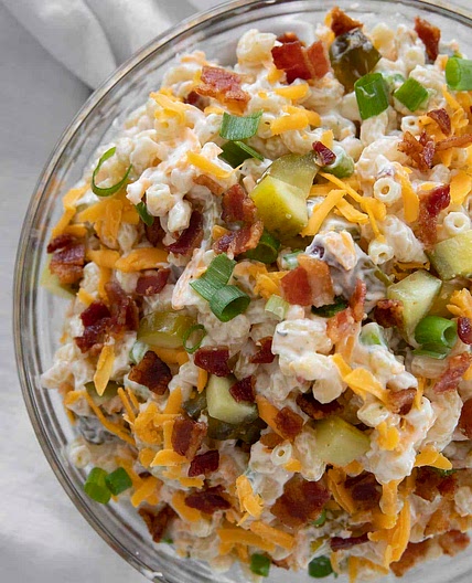 Dill Pickle Bacon Ranch Pasta Salad