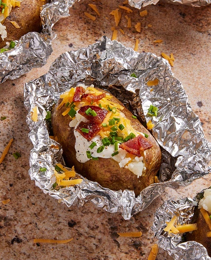 Grilled Baked Potatoes