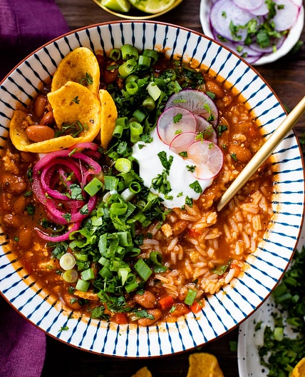 Salsa Verde Bean & Rice Soup
