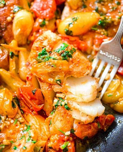 Cod Fish in Tomato Sauce