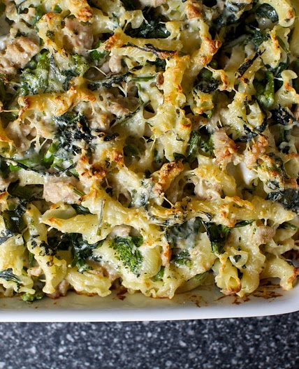 baked pasta with broccoli rabe and sausage