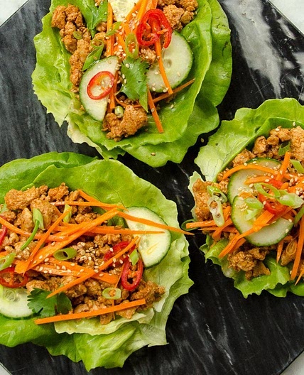Korean BBQ Chicken Lettuce Wraps
