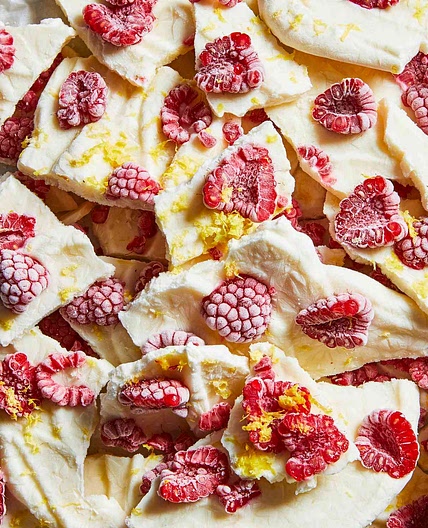 Raspberry-Lemon Greek Frozen Yogurt Bark