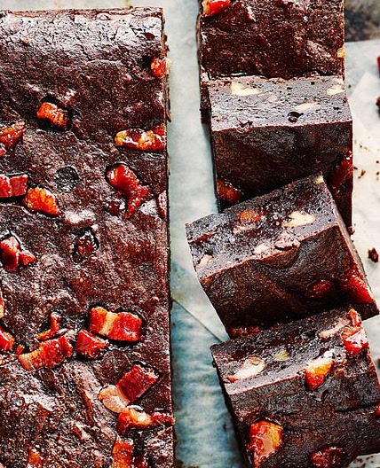 Maple-bacon and pecan brownies