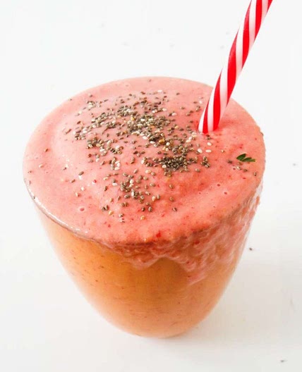 Strawberry Smoothie With Peaches