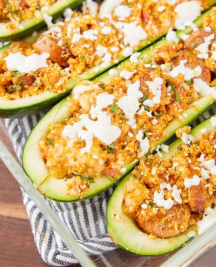 Italian Sausage Stuffed Zucchini