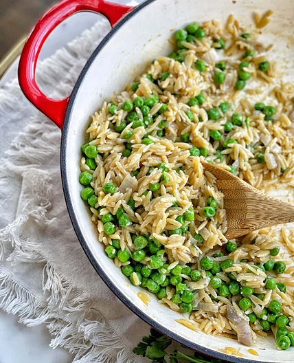 Easy One Pot Orzo with Peas