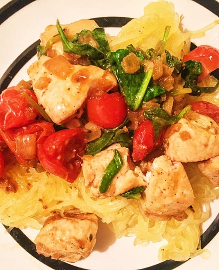 Lemon Chicken & Spinach Spaghetti Squash