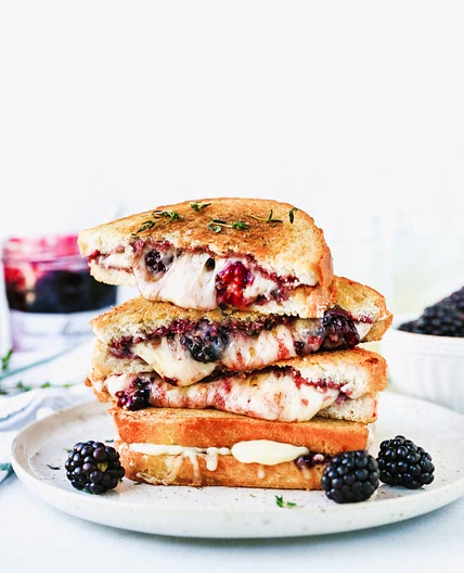 Fontina & Blackberry Grilled Cheese with Thyme Butter
