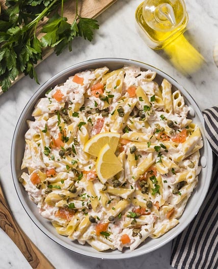 Penne with Smoked Salmon and Cream Cheese